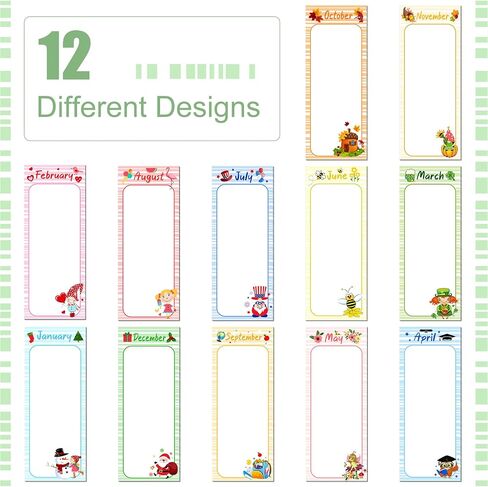 Gersoniel 12 Pads Magnetic Notepads for Refrigerator Set Magnetic to Do List Pads Back Memo Notepad 9 x 3.5 Inches for Fridge Kitchen Shopping Grocery(Pastel Color,Seasonal) in Saudi Arabia