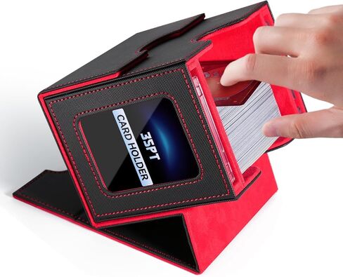 Card Deck Box for MTG with Commander Display Fits 100 Double-Sleeved Cards, Deck Case for TCG/Sports Cards with 2 Magnetic Card Holders (Black&Blue) in Saudi Arabia