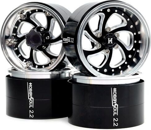 HOBBYSOUL 2.2 Beadlock Wheels Wide 40mm Adjustable Offset Rims for 1/10 RC Mud Crawler SCX10 Capra TRX4 Gen8 Everest gen 7 Pro Upgrades, HS701600 in Kuwait