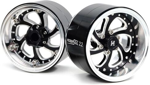HOBBYSOUL 2.2 Beadlock Wheels Wide 40mm Adjustable Offset Rims for 1/10 RC Mud Crawler SCX10 Capra TRX4 Gen8 Everest gen 7 Pro Upgrades, HS701600 in Kuwait