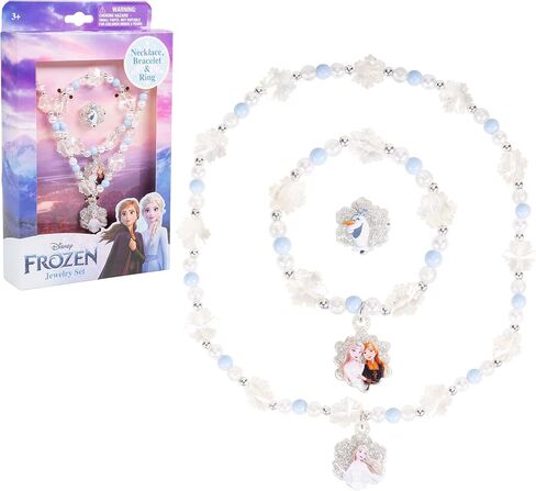 LUV HER Girls Jewelry Set - Dress Up Toy Jewelry Box Set with Bead Necklaces, Bracelets, and Rings - Frozen Play Accessories - Ages 3+ in Kuwait