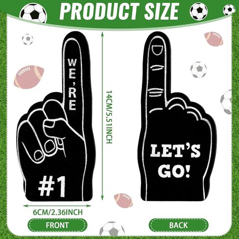 Sinmoe 48 Pieces Sport Party Favors Fan Foam Finger Mini #1 Basketball Baseball Football Soccer Team Cheerleader Gifts for Sporting Events Games Birthday Supplies in Saudi Arabia