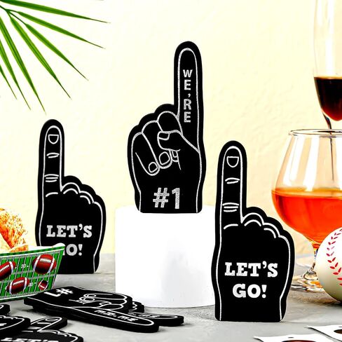 Sinmoe 48 Pieces Sport Party Favors Fan Foam Finger Mini #1 Basketball Baseball Football Soccer Team Cheerleader Gifts for Sporting Events Games Birthday Supplies in Saudi Arabia