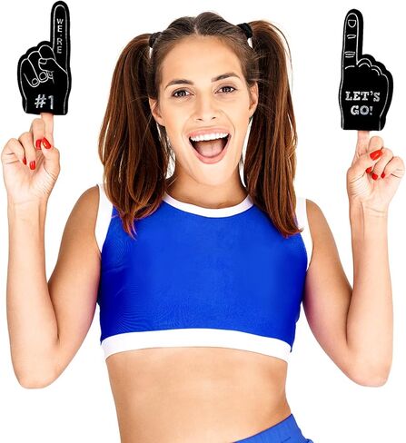 Sinmoe 48 Pieces Sport Party Favors Fan Foam Finger Mini #1 Basketball Baseball Football Soccer Team Cheerleader Gifts for Sporting Events Games Birthday Supplies in Saudi Arabia