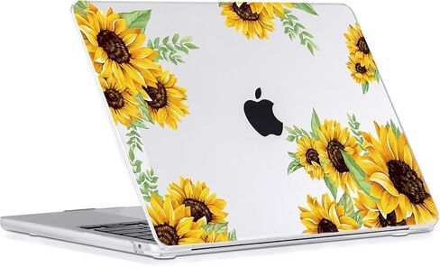 Compatible with MacBook Air 13.6 inch Case 2022-2025 A3240 M4 A3113 M3 A2681 M2 Chip, Sunflower Plastic Hard Case with Keyboard Cover & Screen Protector Compatible for MacBook Air 13" in Saudi Arabia