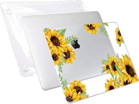 Compatible with MacBook Air 13.6 inch Case 2022-2025 A3240 M4 A3113 M3 A2681 M2 Chip, Sunflower Plastic Hard Case with Keyboard Cover & Screen Protector Compatible for MacBook Air 13" in Saudi Arabia