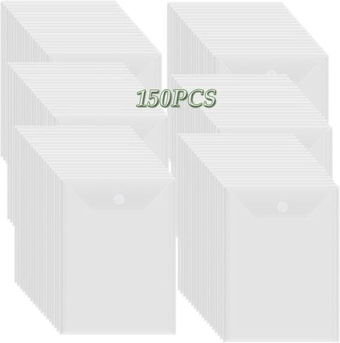 BAOFALI 150 Pcs/Set 7x9.4inch Clear Stamp and Die Storage Pockets, Stamp Storage Bags, Plastic Envelopes, DIY Scrapbooking Storage Die Cuts for Stencil Storage Card Making Cutting Dies in Kuwait