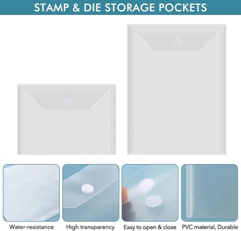 BAOFALI 150 Pcs/Set 7x9.4inch Clear Stamp and Die Storage Pockets, Stamp Storage Bags, Plastic Envelopes, DIY Scrapbooking Storage Die Cuts for Stencil Storage Card Making Cutting Dies in Kuwait