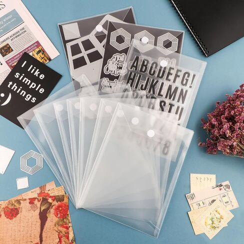 BAOFALI 150 Pcs/Set 7x9.4inch Clear Stamp and Die Storage Pockets, Stamp Storage Bags, Plastic Envelopes, DIY Scrapbooking Storage Die Cuts for Stencil Storage Card Making Cutting Dies in Kuwait