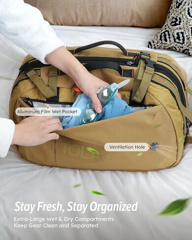 حقيبة الظهر المحمولة Tolaccea Travel Laptop ، حمل كبير على ظهر رحلة على ظهرها على ظهرها ، حقيبة عمل للأمتعة Daypack Daypack Fits 16 "كمبيوتر محمول للرجال 3 طرق ، in Kuwait