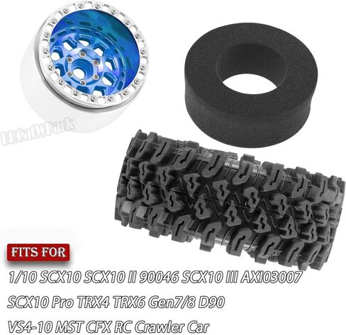 إطارات عجلات RC 2.2 لسيارة 1/10 Axia1 SCX10 SCX10 II 90046 SCX10 III TRX4 D90 RC الزاحفة، 4 قطع من الألومنيوم RC 2.2 بوصة عجلة Beadlock، تيتانيوم in Kuwait