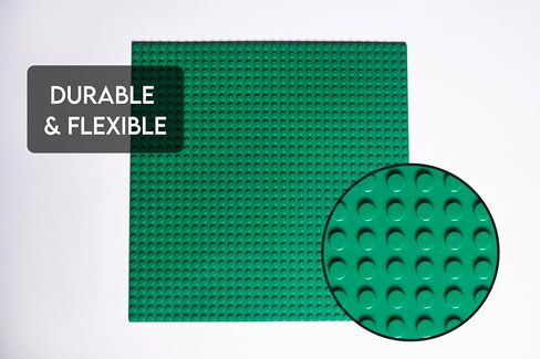 Double-Sided Baseplates for Building Bricks, Compatible with All Major Brands - Building Plates - 10" x 10" (32x32 Studs), Perfect Sheet for Table Building, Stackable, Pack of 4 Blue/Green (Green) in Saudi Arabia