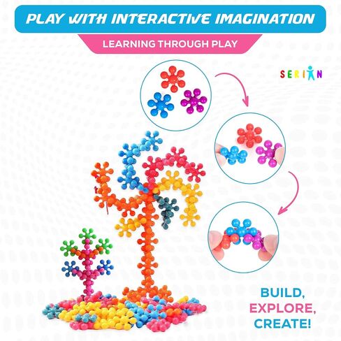 Serian 200 Pieces STEM Interlocking Building Blocks Set, Preschool Educational Building Toys for Kids Age 3+, Kindergarten STEM Toys for Boys and Girls, Elementary School Gift Creative Building Blocks in Saudi Arabia