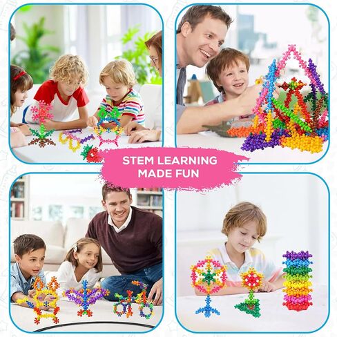 Serian 200 Pieces STEM Interlocking Building Blocks Set, Preschool Educational Building Toys for Kids Age 3+, Kindergarten STEM Toys for Boys and Girls, Elementary School Gift Creative Building Blocks in Saudi Arabia