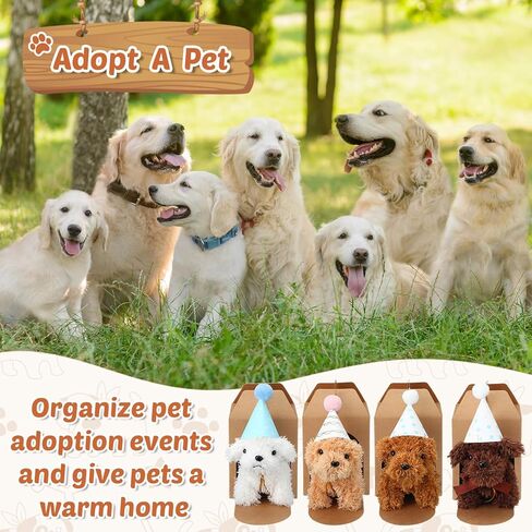 20 PCS MINI محشو الحيوانات مجموعة أفخم مجموعة 20 قبعات عيد ميلاد 20 صناديق الورق كرافت للبنين والبنات موضوعاء موازنة حفلات عيد ميلاد هدايا (بني فاتح) in Kuwait