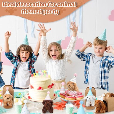 20 PCS MINI محشو الحيوانات مجموعة أفخم مجموعة 20 قبعات عيد ميلاد 20 صناديق الورق كرافت للبنين والبنات موضوعاء موازنة حفلات عيد ميلاد هدايا (بني فاتح) in Kuwait