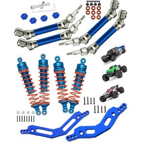 RC Shocks & Shock Tower & CVD Upgrades Part for 1/10 Arrma Granite 3S BLX &Mega550,Senton 3S BLX &Mega550,Alloy Front Rear Big Bore Shocks & Shock Tower & Driveshafts Hop-up,Navy Blue