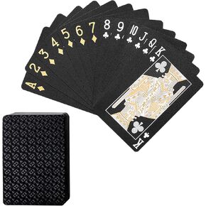 Playing Cards - Black and Gold HD Waterproof Poker Cards, 2 Deck of Poker Cards