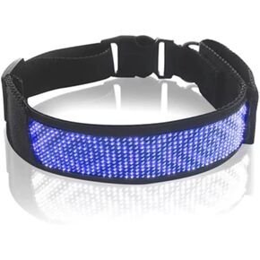 RGB LED COG COG FOR APP قابل للبرمجة وميض إكسسوارات COSPLAY- USB قابلة لإعادة الشحن والرجل حلقات الساق CAT رقمية طوق الحيوانات الأليفة