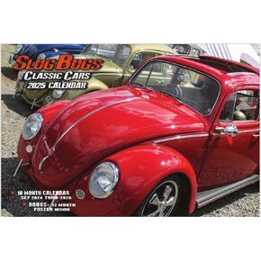 2025 Slug Bugs Classic Car Deluxe Wall Calendar, 12 x 12 inches, with Free Poster, Large, Red
