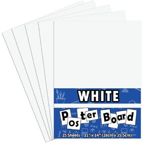 25 Packs Poster Boards11x14“White Poster Paper,Poster Board Bulk,Posteboard,School Supplies