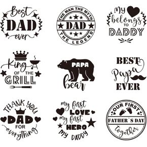 Arbuya Father's Day Clear Stamps Best Dad Papa Tranparent Clear Stamp Seals for Scrapbooking Photo Album Card Making Decoration Tools