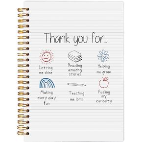 Teacher Notebook Journal, Thank You Teacher Gifts, Teacher Appreciation Gifts, Best Teacher Gifts, Teacher Gifts for Women, Teacher Day Gifts, Hardcover Spiral Notebook 5.5x8.3 Inch