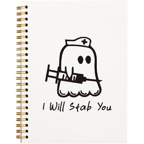 hold fizz Funny Nurse Gifts for Women, Nurse Appreciation Gifts, Nurse Practitioner Gifts, Nursing Notebook Journal for Work, RN Gifts for Nurses, I Will Stab You, Spiral Notebook 5.5 x 8.3