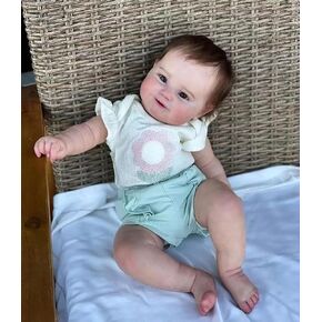TERABITHIA Soft Touch Weighted Baby Realistic Reborn Girl Doll - 20Inches Sweet Smiling Rooted Hair Newborn Lifelike Baby Dolls That Look Real and Feel Real