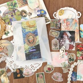 260 PCS تاريخ أعمى مع مستلزمات الكتب ، مجموعة علبة غير مرغوب فيها ، حزم ملصقات جمالية ، ملصقات مجلة Washi ، مستلزمات Junk Journal ، Journal Scrapbooking Bullet Journal ، مستلزمات سجل القصاصات.