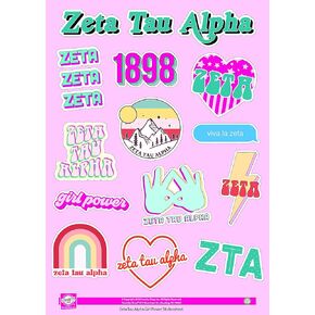 Zeta Tau Alpha - Sticker Sheet - Girl Power