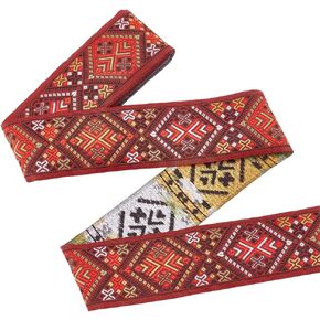 PH PandaHall 5yards Boho Jacquard Ribbon 2 Inch Ethnic Style Polyester Ribbons Fabric Trim Rhombus Embroidered Woven Ribbon Jacquard Trim for Sewing DIY Fabric Craft Clothing Bag Decoration