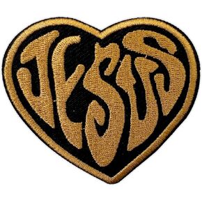 Jesus Heart Patch, 3 Inches Sew On Iron On Patches Jesus Lover Embroidery Patches for Clothes Backpacks Hats Jeans Bag, Relegious Embroidered Patches, Jesus Faith Patch, DIY Patch for Christian