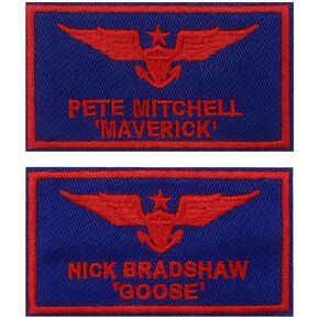 Goose & Maverick Funny Embroidered Iron/Sew on Patch 3.8"x2.2" Embroidered Iron On Applique for Shirts Backpacks Hats Jackets