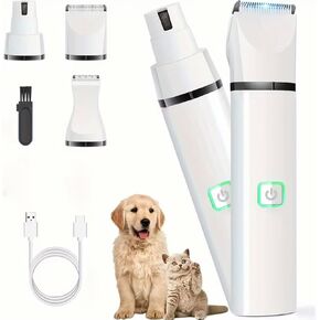 Gajetnest 3-in-1 Dog Clippers Kit Pet Grooming ، ضوضاء منخفضة ، قابلة لإعادة الشحن ، لاسلكي ، للكلاب القطط والحيوانات الأليفة أظافر الأظافر ، وقابلة لإعادة الشحن ، بطارية طويلة اللاسلكية طويلة الأمد.