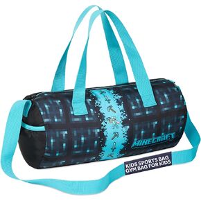 Minecraft Gym Bag for Kids Travel Overnight Sports Duffle Bag for Boys Adjustable Strap Green Kit Bag Large Holdall 41 x 19cm Gamer Hand Luggage Bag