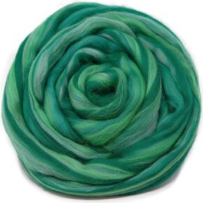 Festival Merino Wool Fiber. Colorful Combed top roving for Hand Spinning, Needle Felting, Wet Felting, soap Making and Dryer Balls.Luck of The Irish