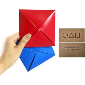 Ddakji(Ttakji) Game 4 Set + Sticker + Invitation Card from The TV Series Korean Traditional Game- Old-Fashioned Game kit