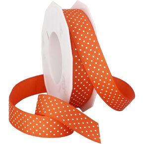 Morex Ribbon Swiss Dot Polyester Grosgrain Ribbon, 3/8-Inch by 20-Yard Spool, Lime