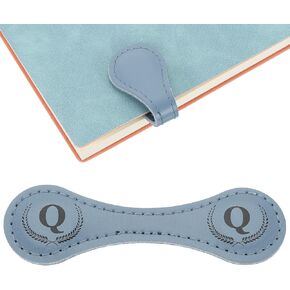 uxcell Personalized Magnetic Leather Bookmark, 26 Letters Bookmark Customized Initial Bookmarks Vintage Magnetic Book Marks Text Book Marker Clip for Book Lovers Teacher (Blue/B)