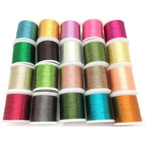 YEQIN 20 spools Metallic Thread Embroidery Thread Sewing Thread Set (Each Spool 60 metres)