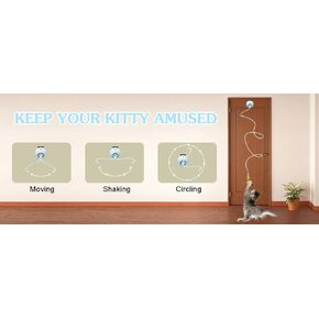 Cat Toys Hanging Door Electric Cat Toys Interactive (White)