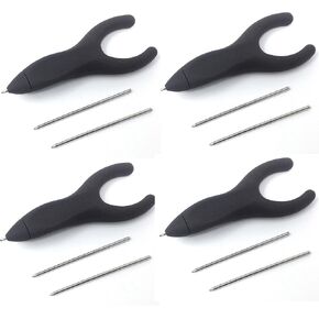 Penagain Ergosof, Ballpoint Pen with Black Ink, Set of 4 Pens Individually Packaged with Two Black Ink Refills Per Pen (Black)