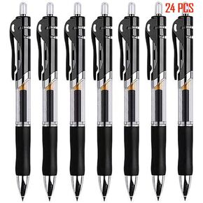 N//B Retractable Ballpoint Pen, 0.5mm Fine Point Writing Ballpoint Pen, 12 Packs Refillable Black Ink Gel Pens for Business, Office, School