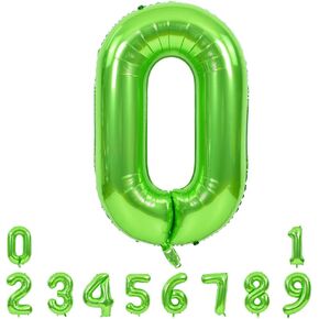 ترفع 40 بوصة أرقام خضراء كبيرة البالونات 0-9 ، رقم 5 رقمي 5 بالونات هيليوم ، رقائق البالونات كبيرة الأرقام في حفلات عيد الميلاد زخارف لوازم الذكرى السنوية