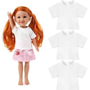 3 Pcs 14in Doll Tshirt Sublimation Blank Clothes for 14-Inch Dolls Outfits Accessoriesl Decoration DIY Pretend Play