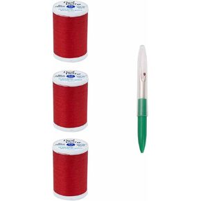 Coats & Clark Sewing Thread Dual Duty XP General Purpose Poly Thread 250 Yards (3-Pack) Atom Red S910-2160-3P with Seam Ripper