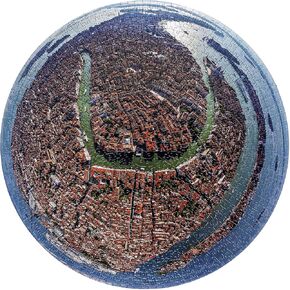 1000 Piece Round Jigsaw Puzzle of Venice, Italy - Challenging & Educational Art for Adults & Kids - Unique Panoramic Photo of City of Venice - 26.6 Inch Circular Puzzle