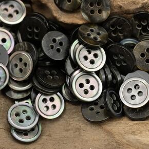 20 Pieces Genuine Black Mother of Pearl Buttons Natural Black MOP Buttons for Shirts Dresses Polo DIY Craft (Diameter 9MM)