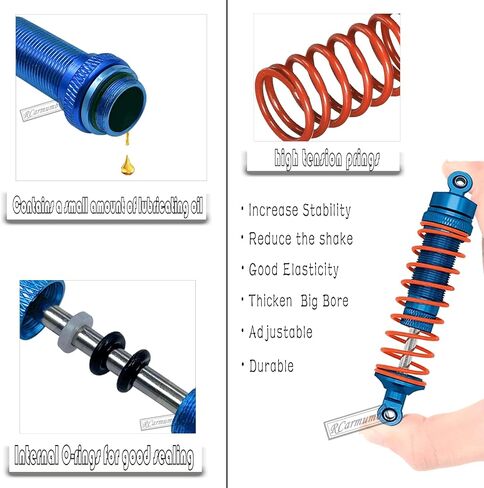 RC Shocks & Shock Tower & CVD Upgrades Part for 1/10 Arrma Granite 3S BLX &Mega550,Senton 3S BLX &Mega550,Alloy Front Rear Big Bore Shocks & Shock Tower & Driveshafts Hop-up,Navy Blue in Kuwait
